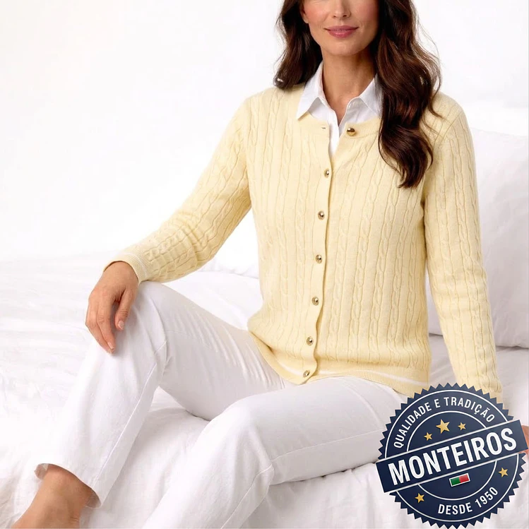 Casaco senhora trançado algodão 5