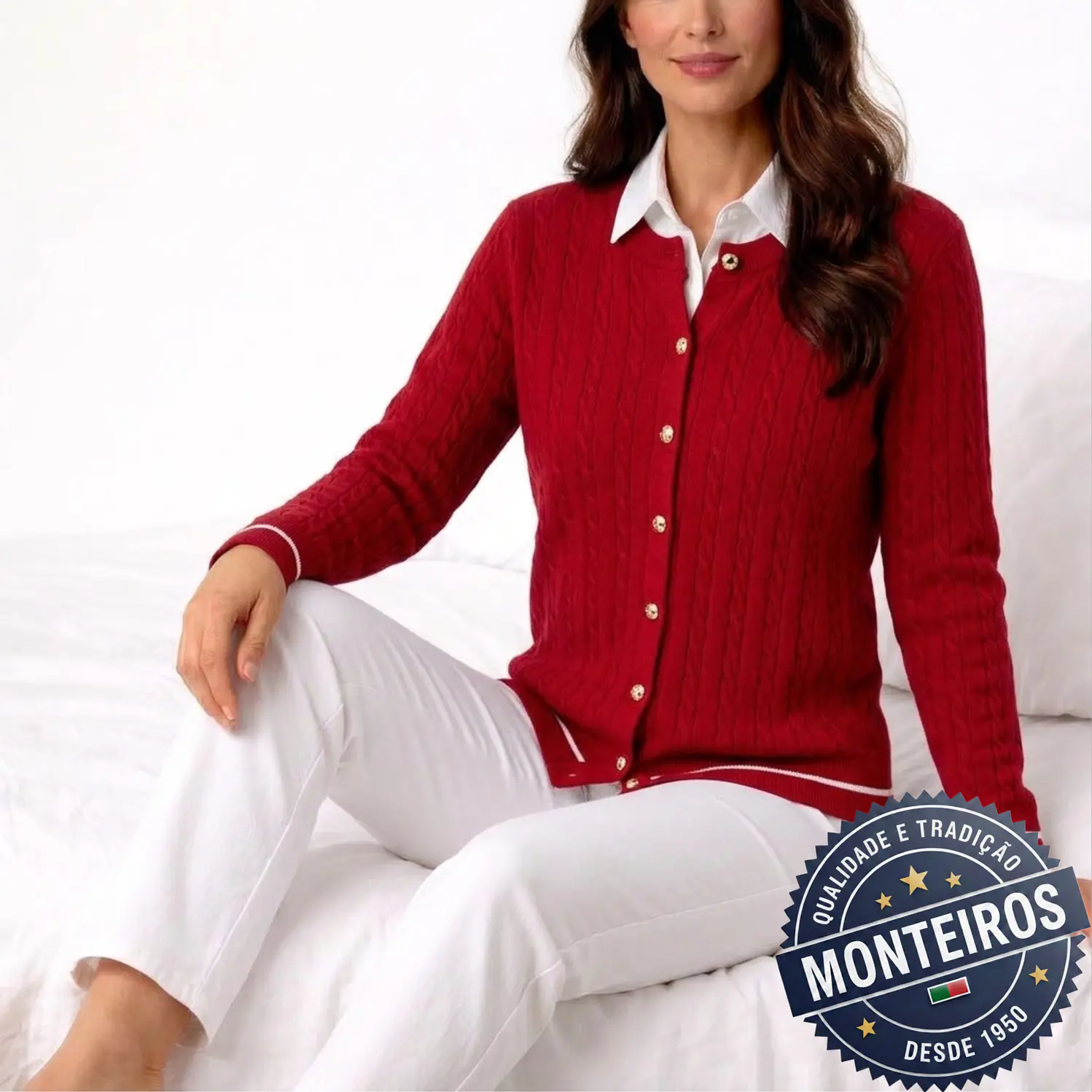 Casaco senhora trançado algodão 11