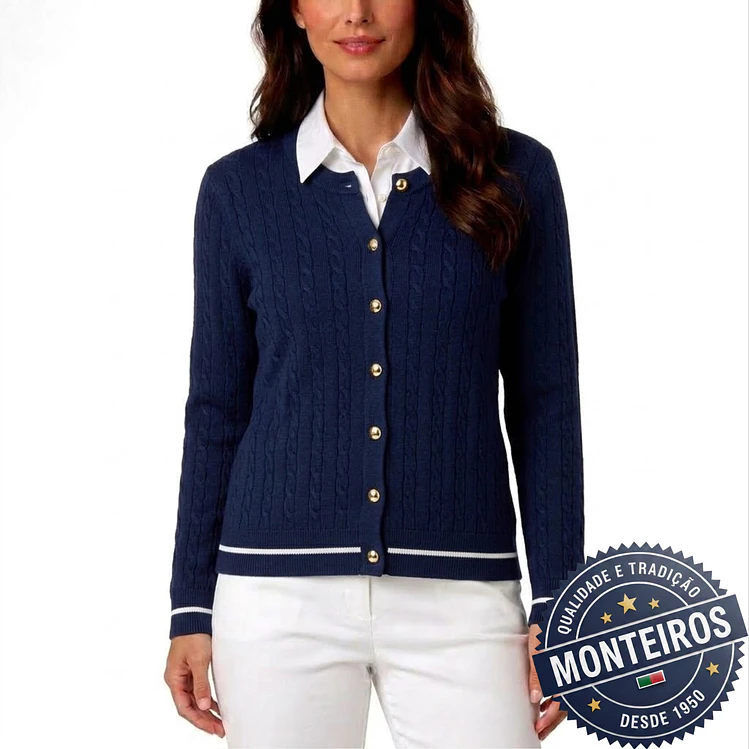 Casaco senhora trançado algodão 13