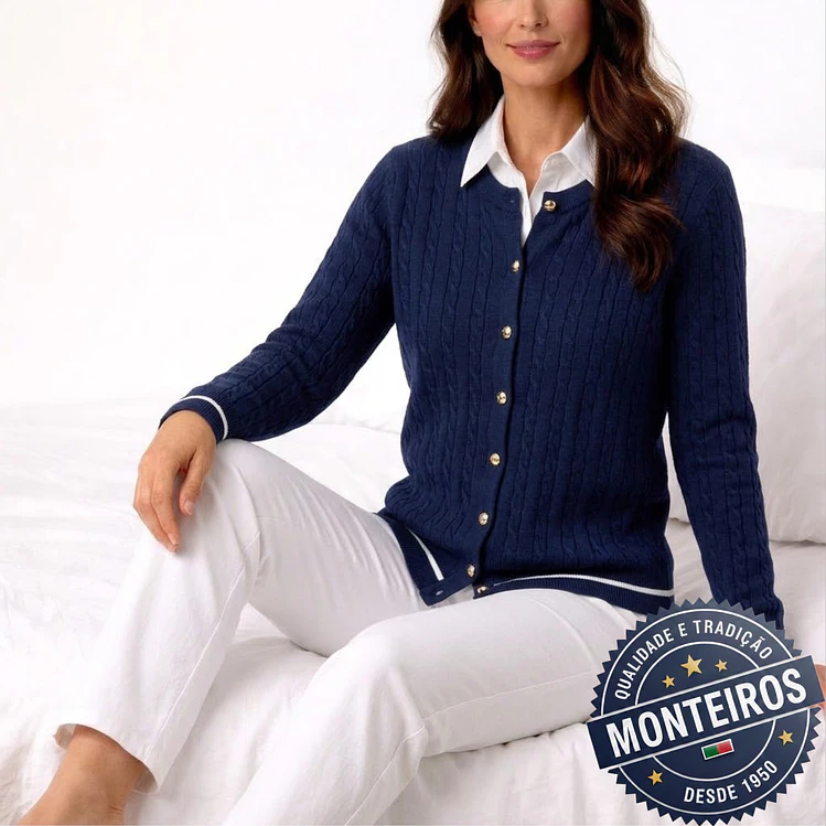 Casaco senhora trançado algodão 14