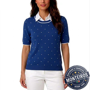 Camisola senhora meia manga pintas