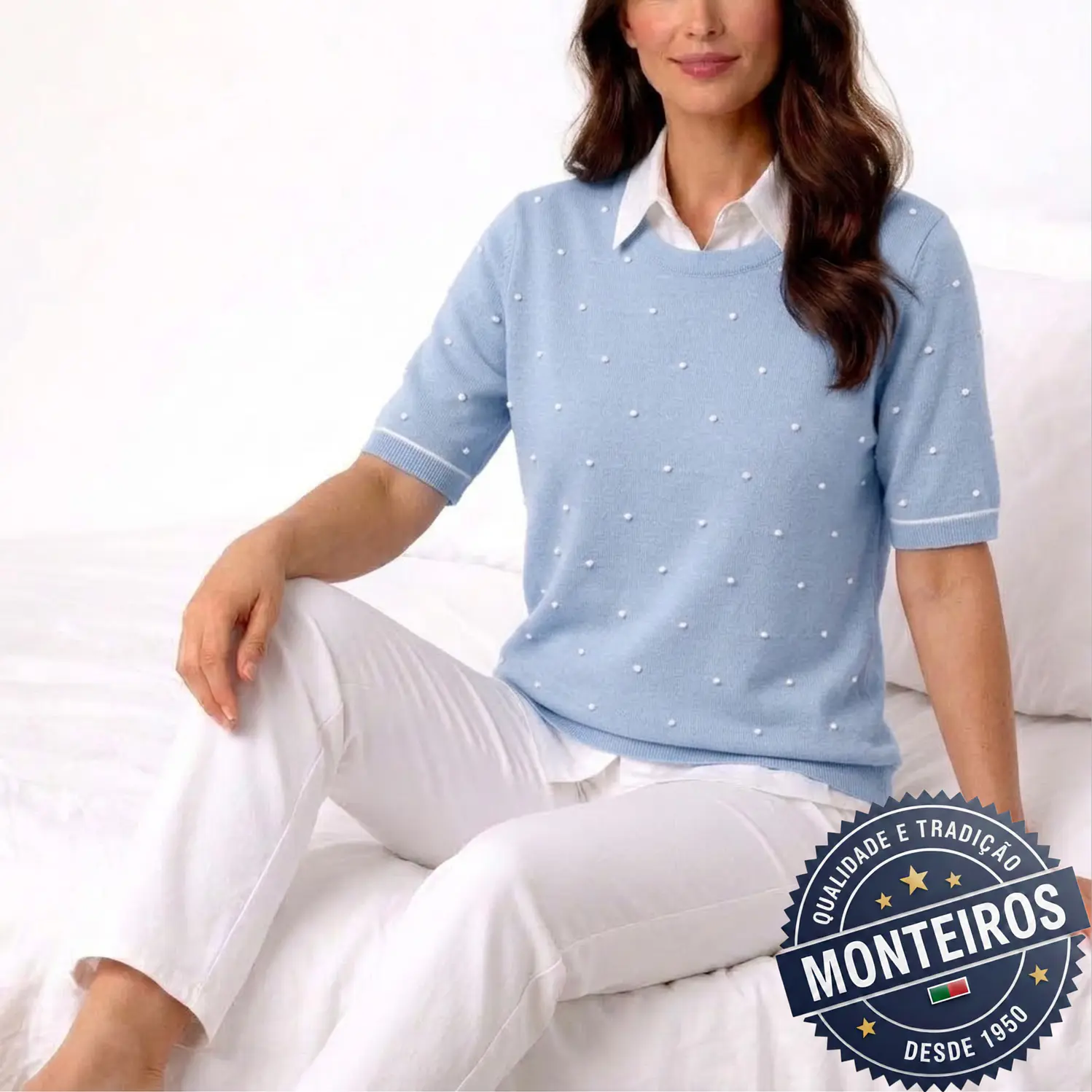 Camisola senhora meia manga pintas 11