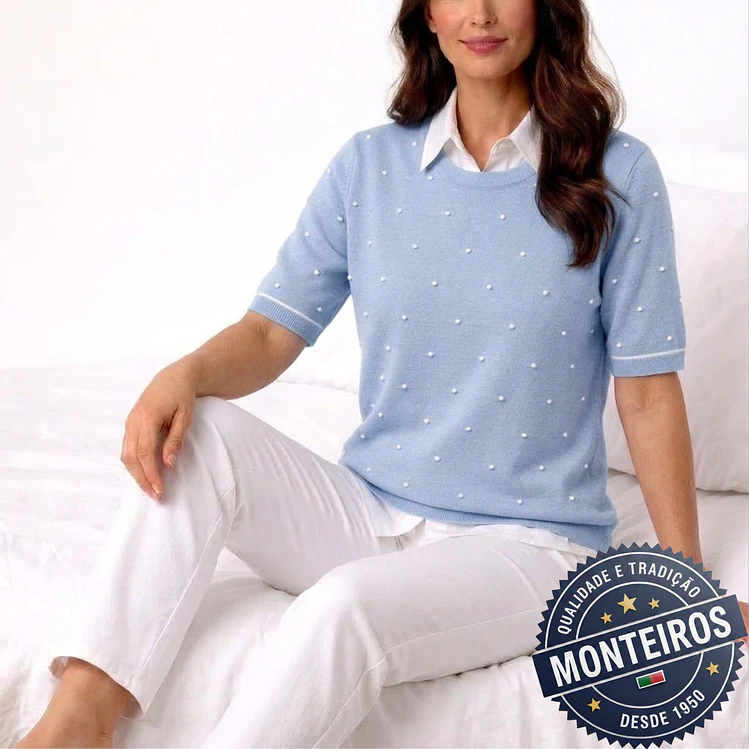 Camisola senhora meia manga pintas 11