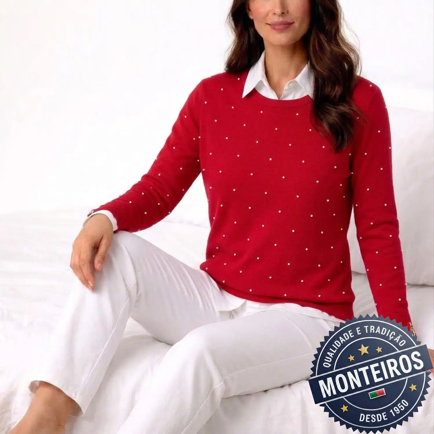 Camisola senhora meia manga pintas 8