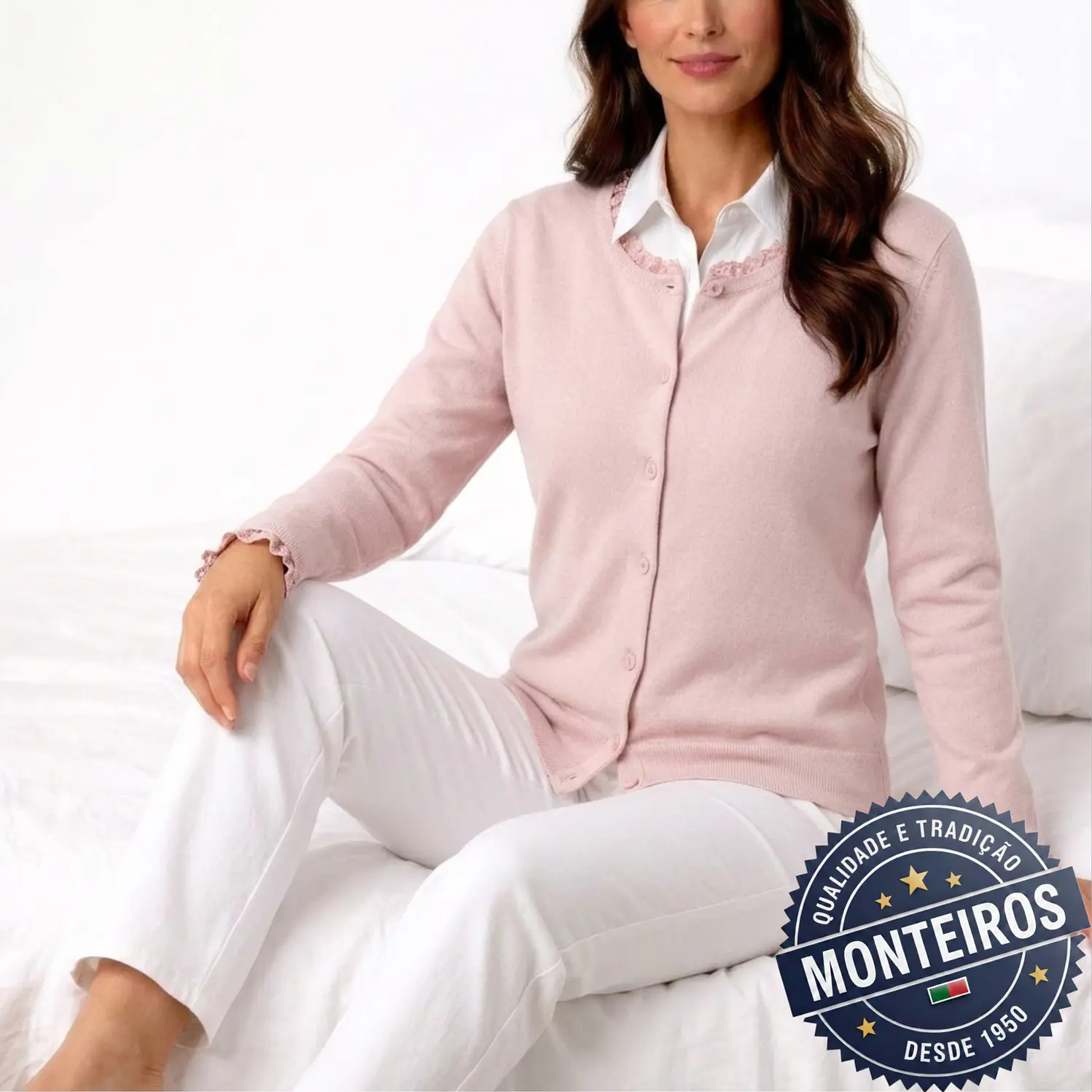 Casaco senhora com renda gola e punhos 2