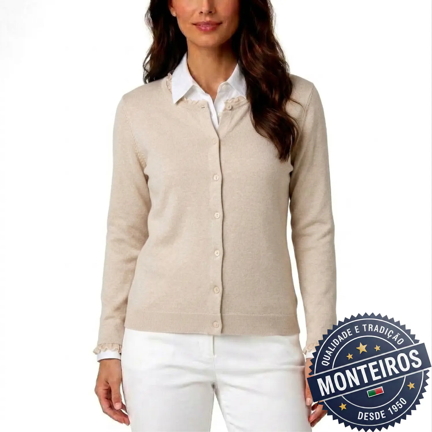 Casaco senhora com renda gola e punhos 7