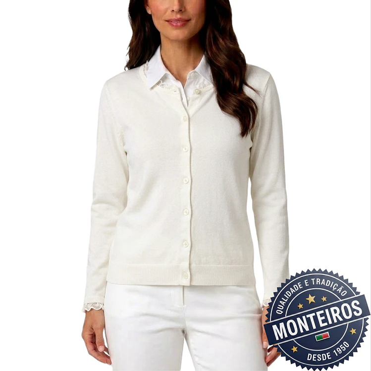 Casaco senhora com renda gola e punhos 10