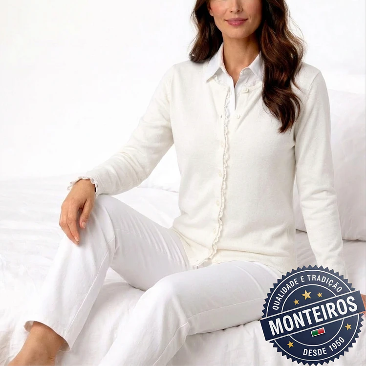 Casaco senhora com renda gola e punhos 11