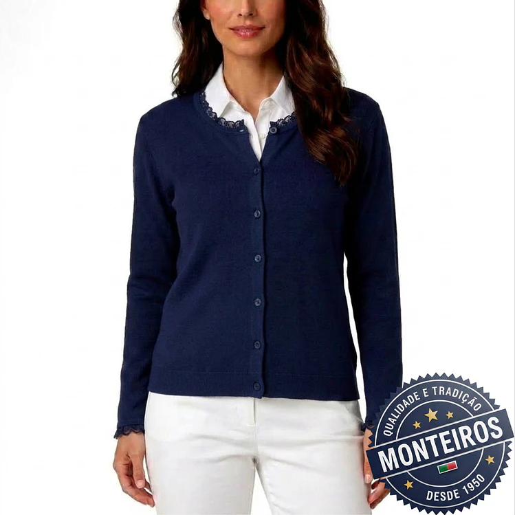 Casaco senhora com renda gola e punhos 13