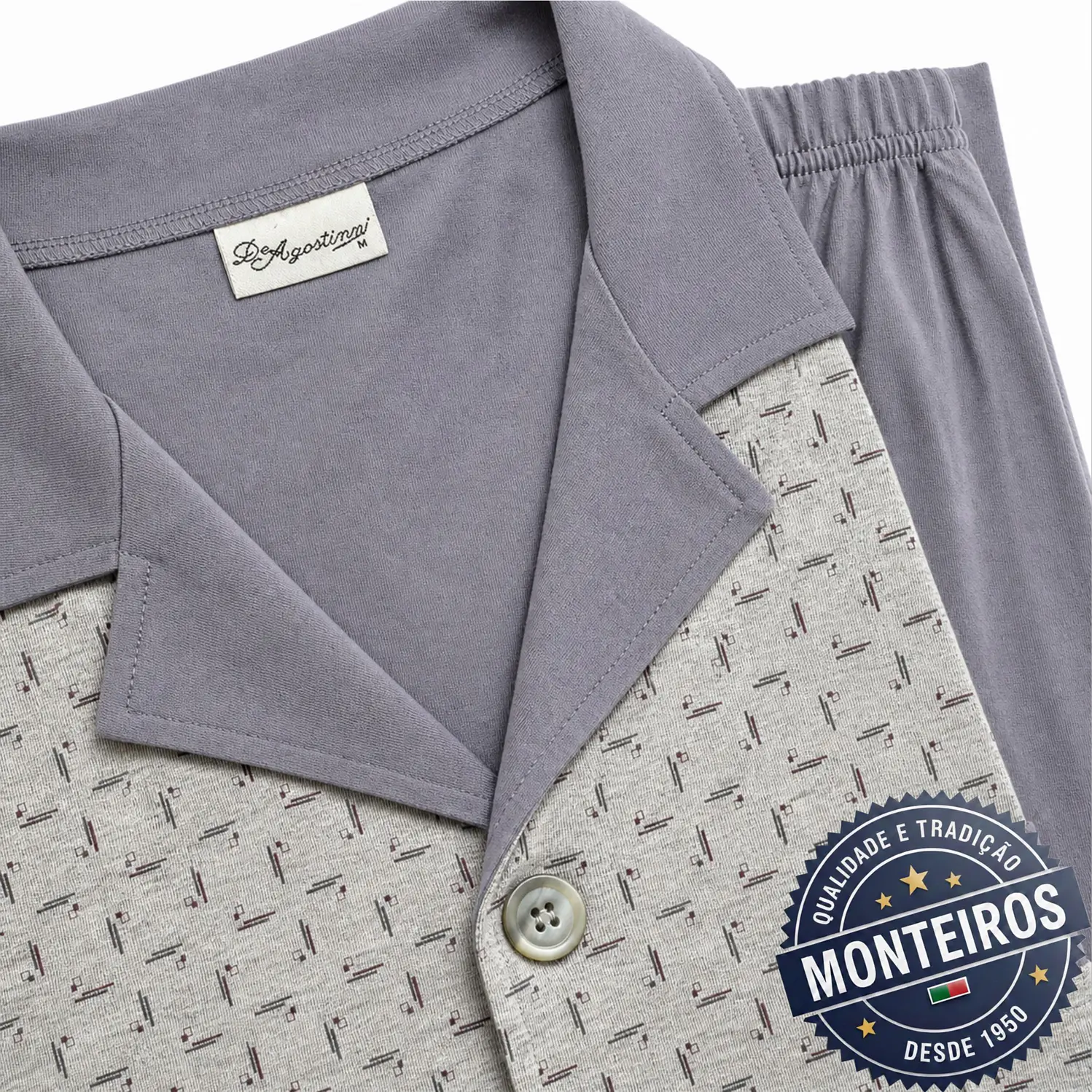 Pijama homem casaco manga e calça 3