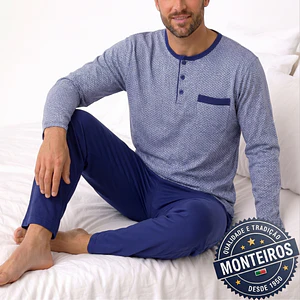 Pijama homem fantasia manga comprida e calça