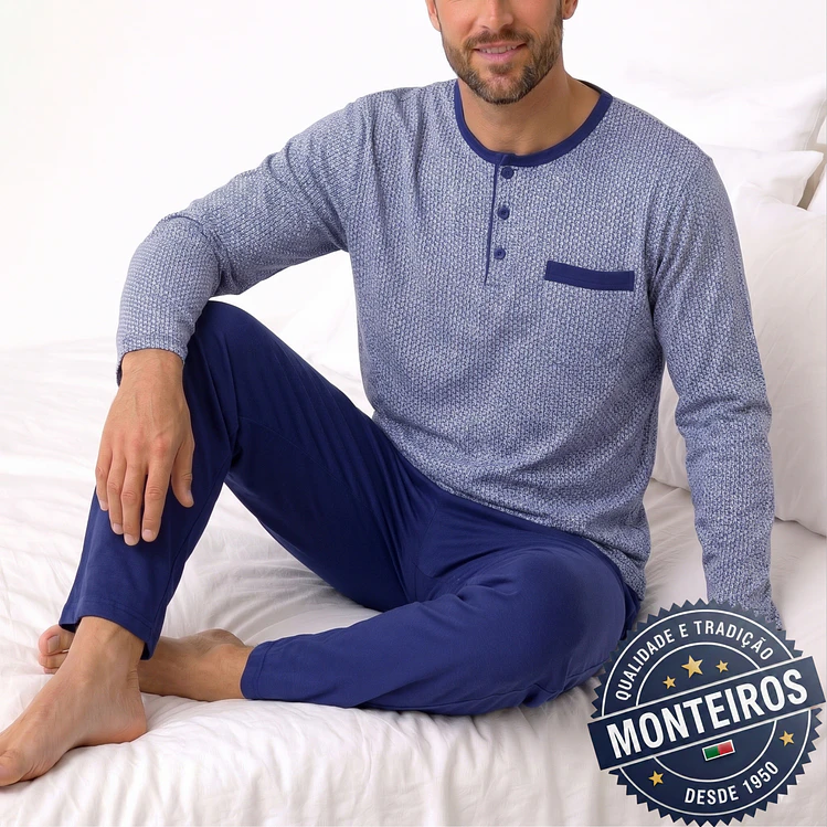 Pijama homem fantasia manga comprida e calça 1