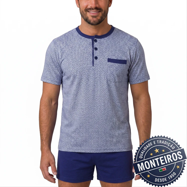 Pijama homem fantasia meia manga e calção 2