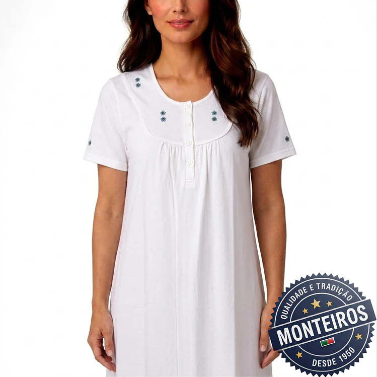 Camisa de noite de senhora flôr meia manga 5