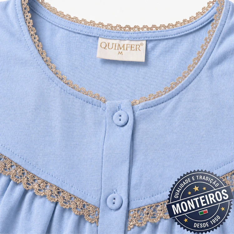 Camisa de noite de senhora jugo de renda alça 3