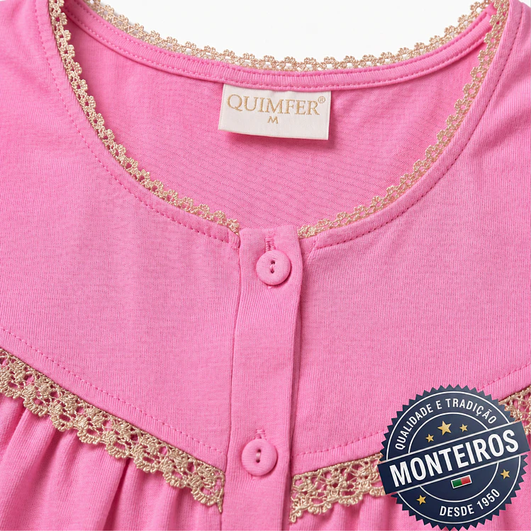 Camisa de noite de senhora jugo de renda alça 6