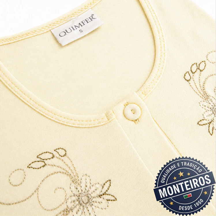 Camisa de noite de senhora floral artístico com manga 3