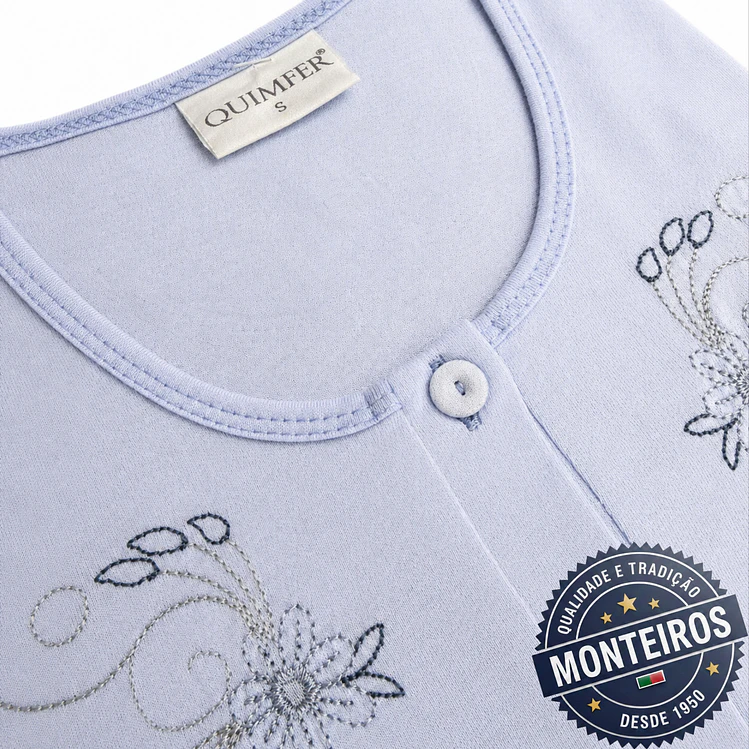 Camisa de noite de senhora floral artístico com manga 9