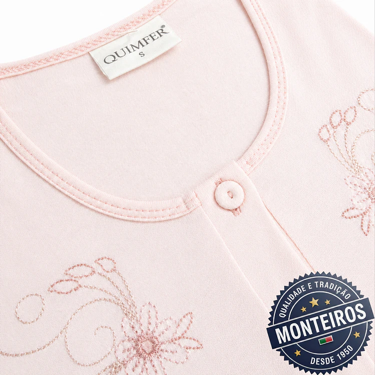 Camisa de noite de senhora floral artístico com manga 12