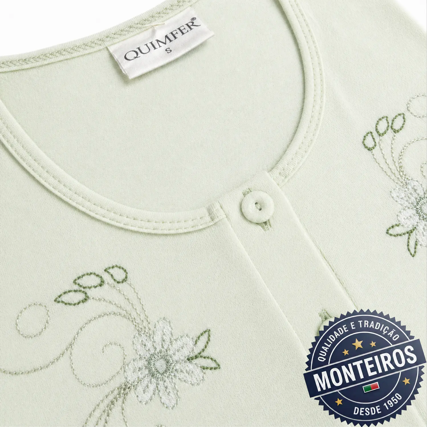 Camisa de noite de senhora floral artístico com manga 6