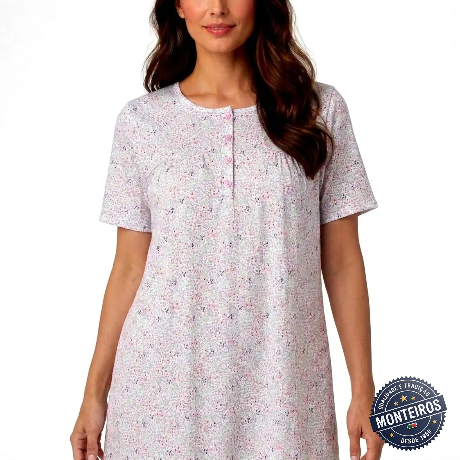 Camisa de noite de senhora meia manga - Monteiros 2