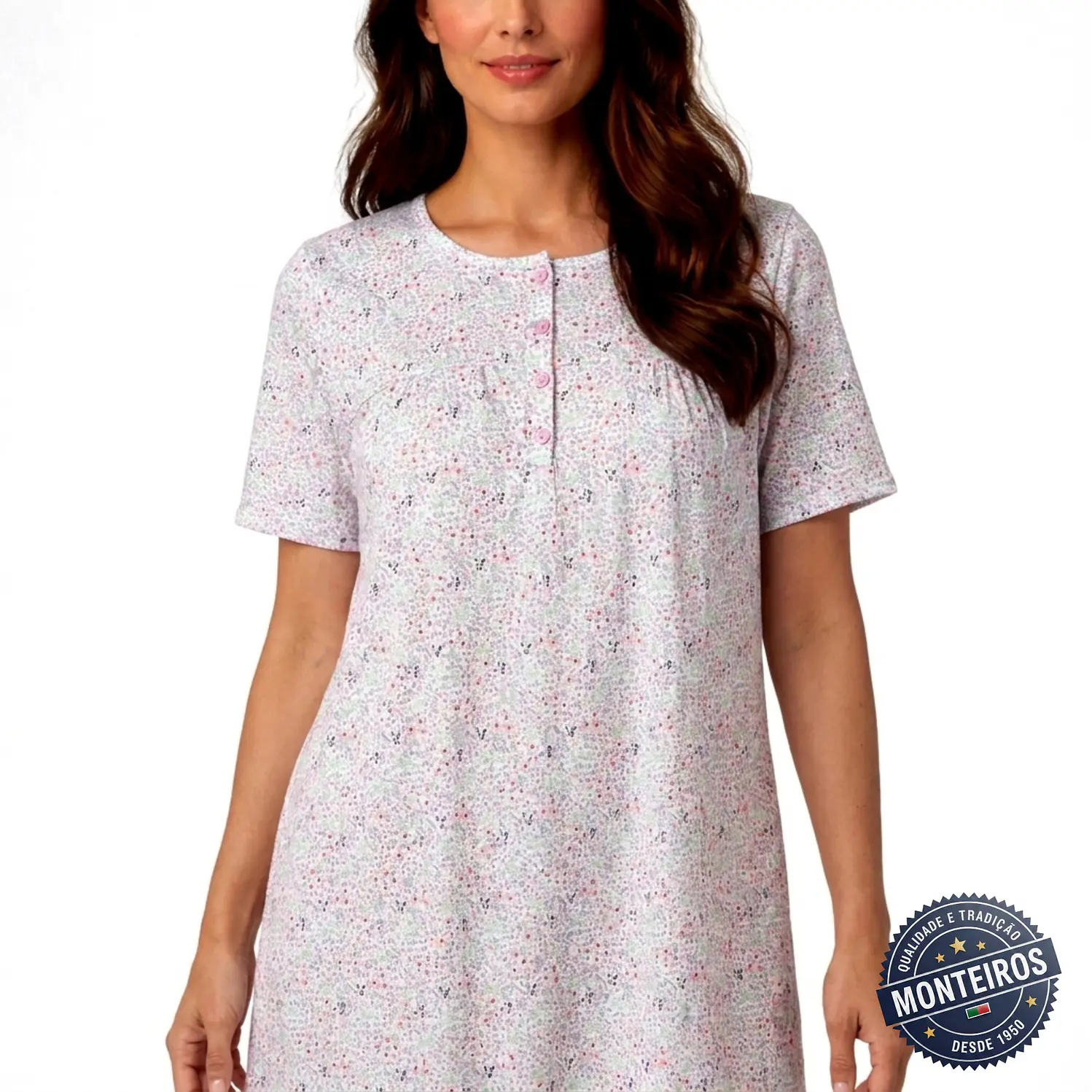 Camisa de noite de senhora meia manga - Monteiros 8