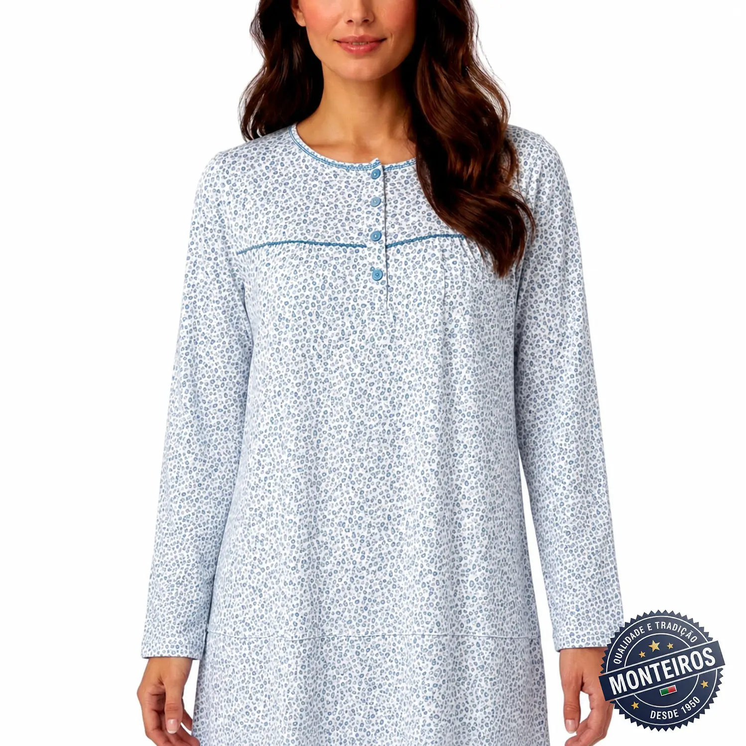 Camisa de noite de senhora com manga - Monteiros 2