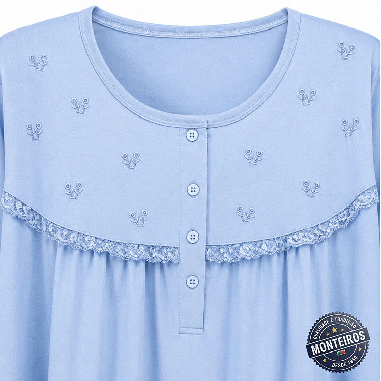 Camisa de noite de senhora com manga - Monteiros 6
