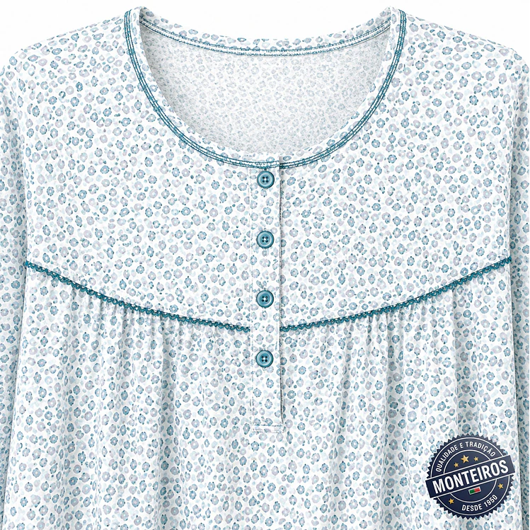 Camisa de noite de senhora com manga - Monteiros 9