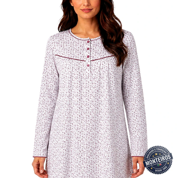 Camisa de noite de senhora com manga - Monteiros 11