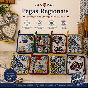 Pégas de cozinha regionais quadradas