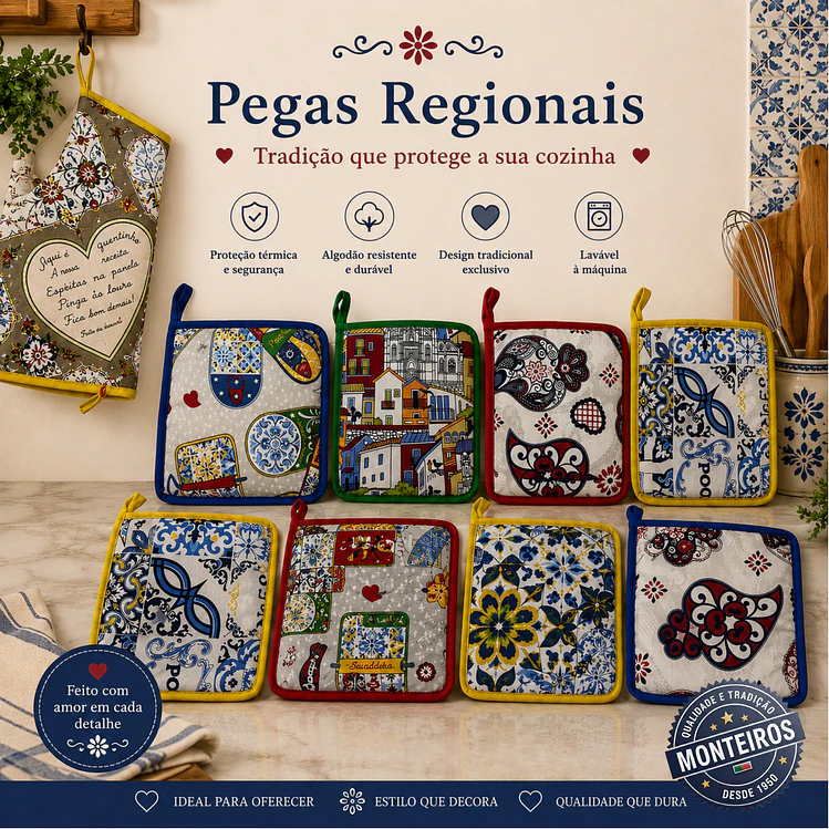 Pégas de cozinha regionais quadradas 1