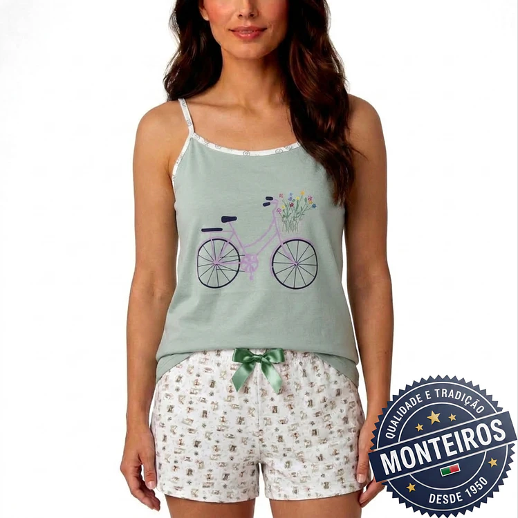 Pijama senhora Bicicleta alças e calção 5