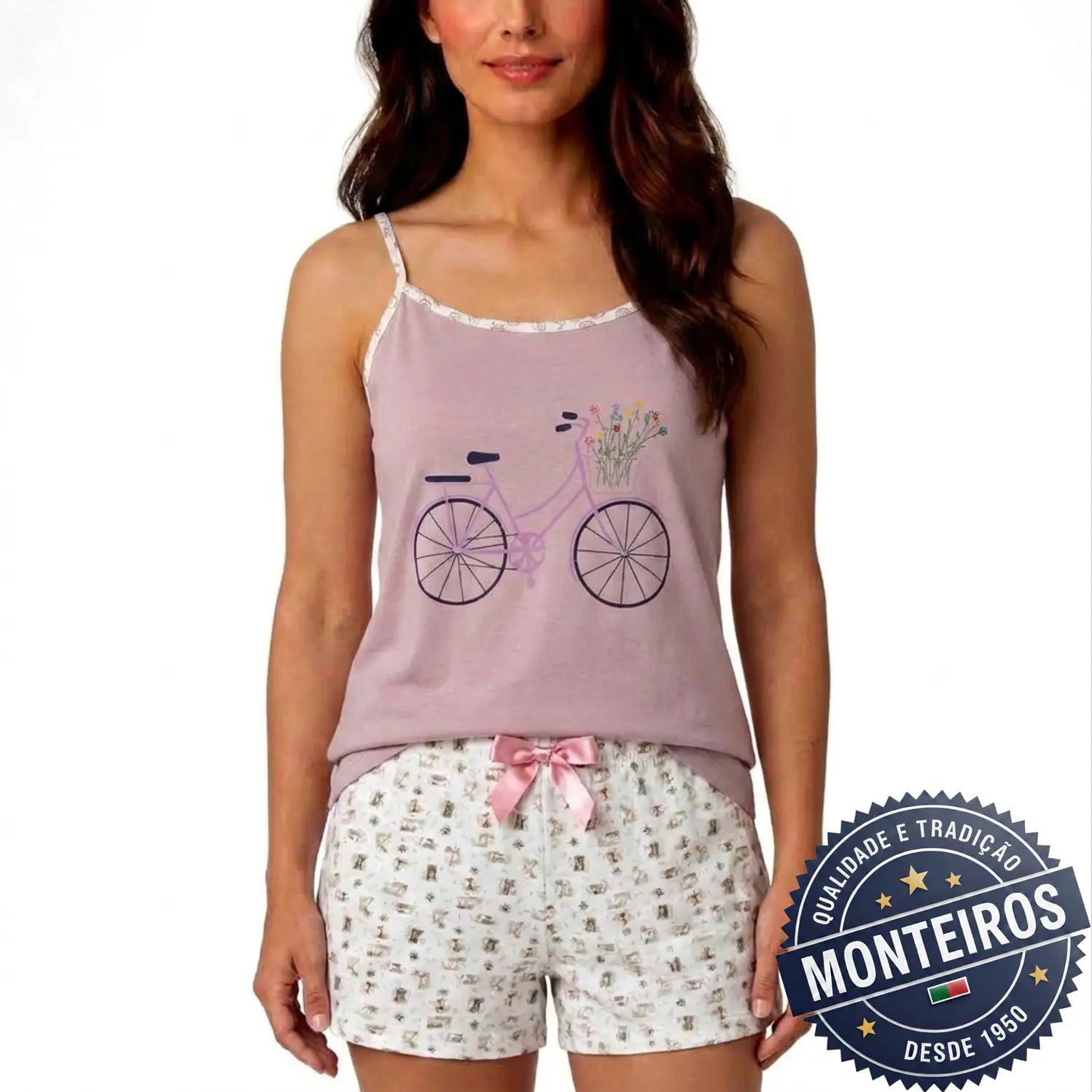 Pijama senhora Bicicleta alças e calção 8