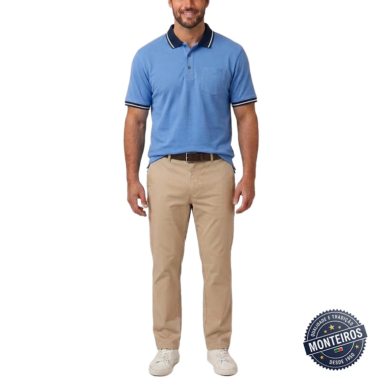 Polo de homem liso bolso chapado Akdute 7