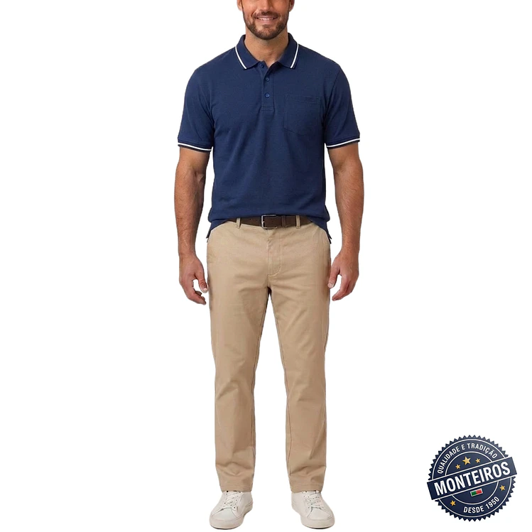 Polo de homem liso bolso chapado Akdute 10