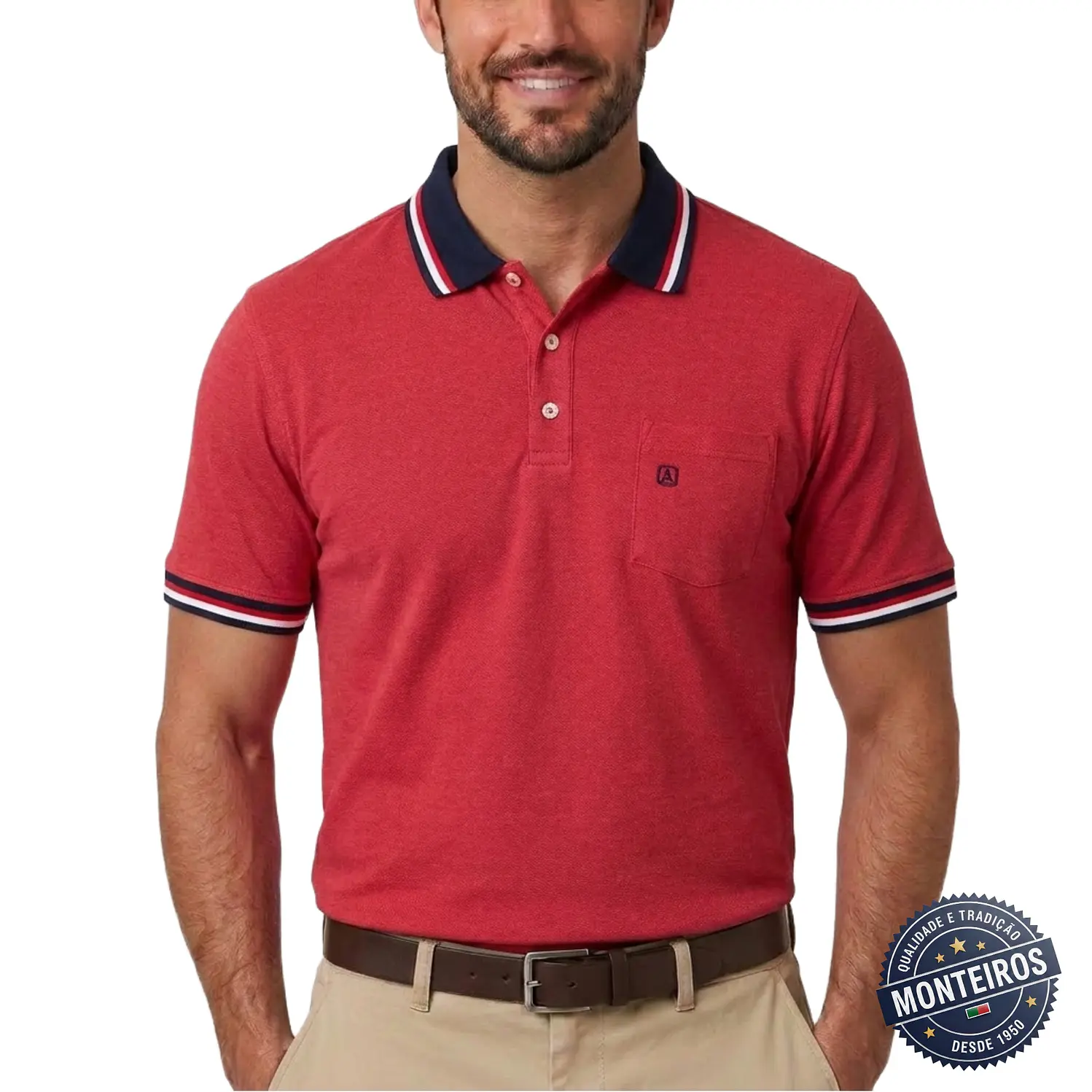 Polo de homem liso bolso embutido Akdute 2