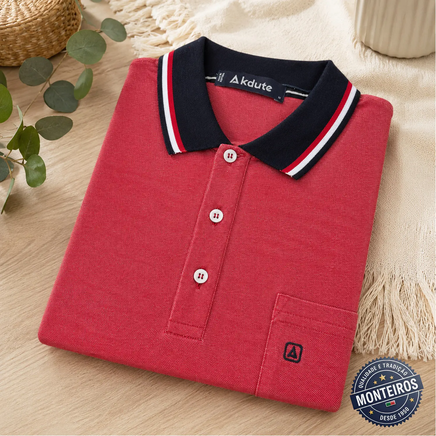 Polo de homem liso bolso embutido Akdute 3
