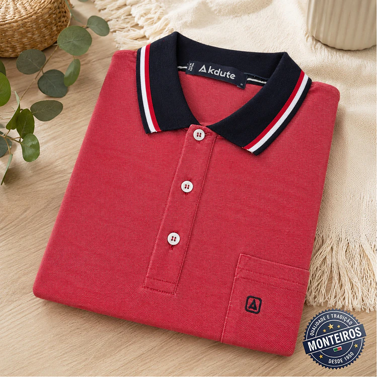 Polo de homem liso bolso embutido Akdute 3
