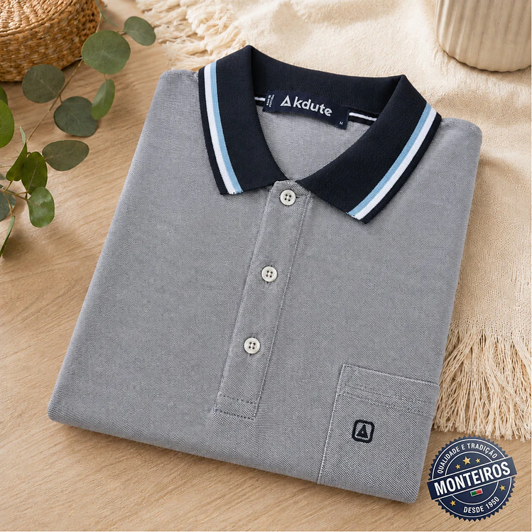 Polo de homem liso bolso embutido Akdute 6