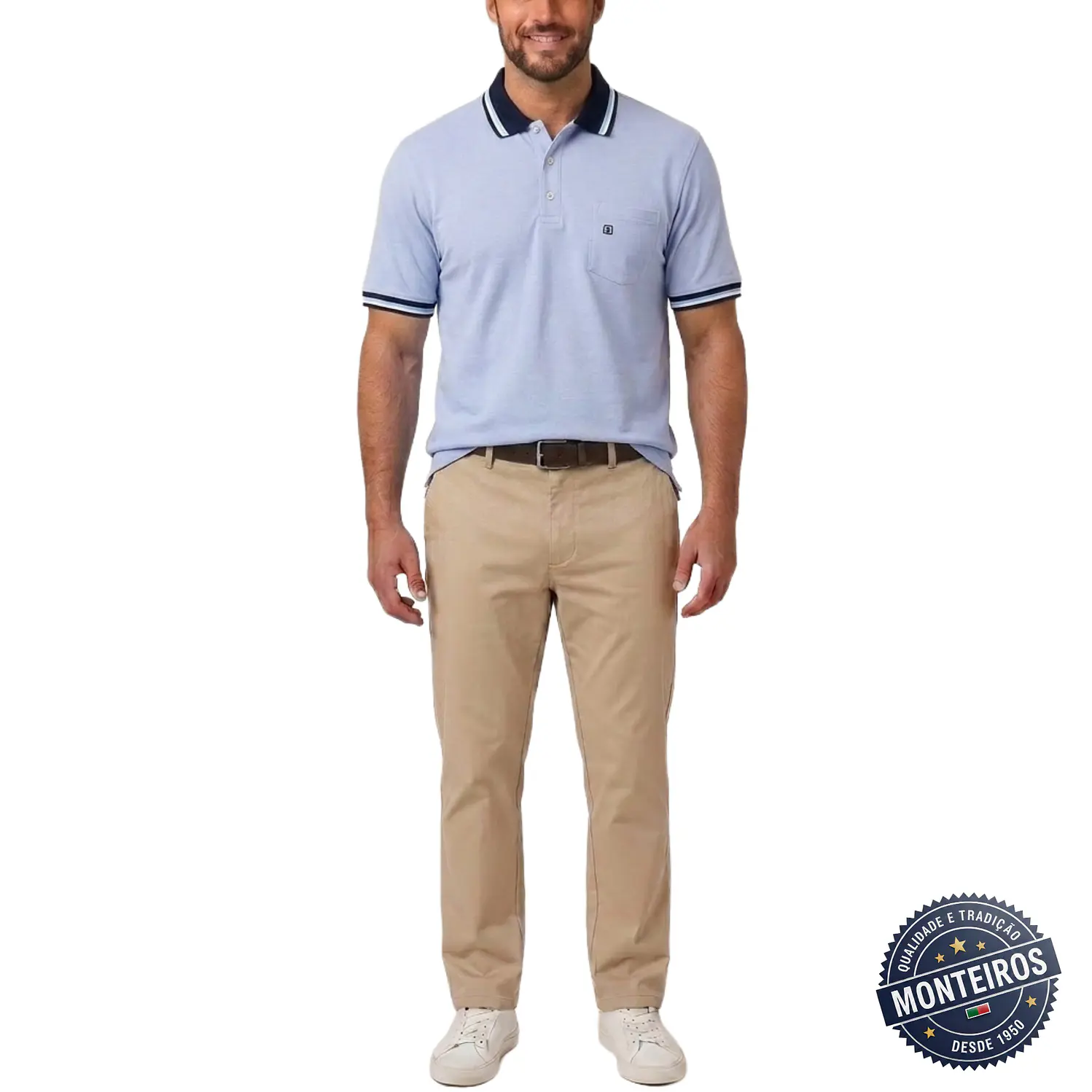 Polo de homem liso bolso embutido Akdute 7