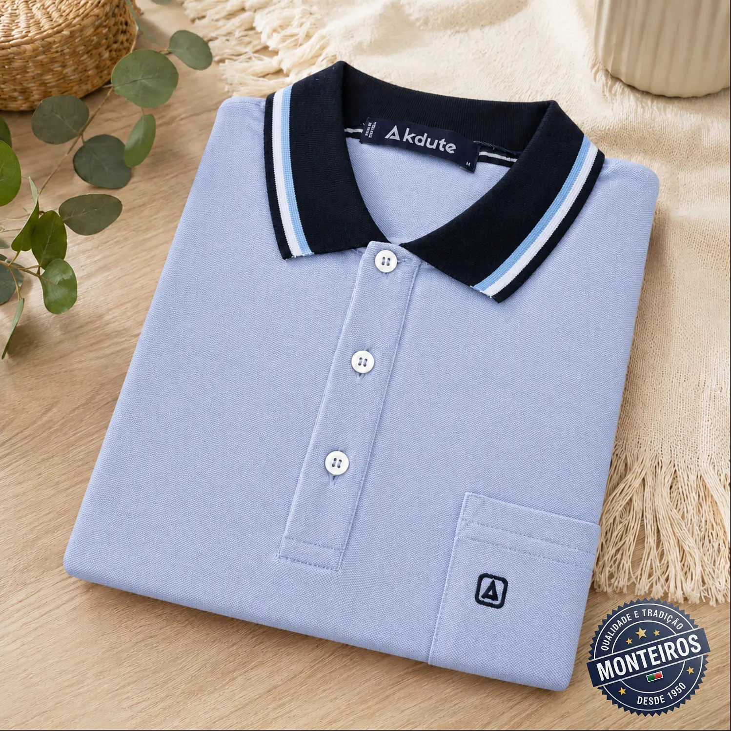 Polo de homem liso bolso embutido Akdute 9