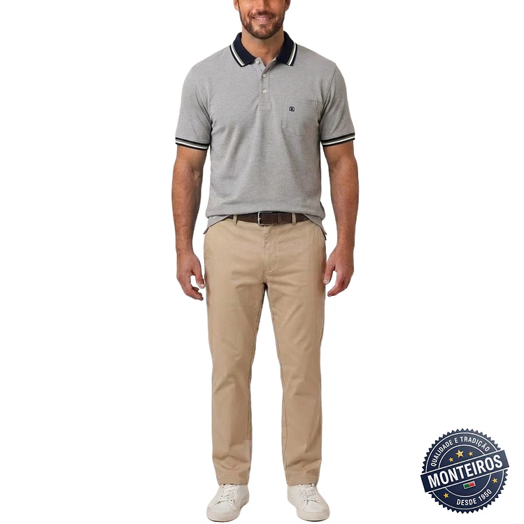 Polo de homem liso bolso embutido Akdute 10