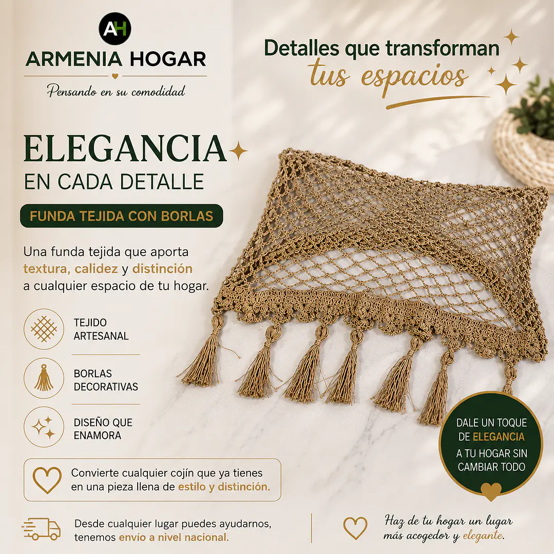 FUNDA TEJIDA  PARA COJIN 1