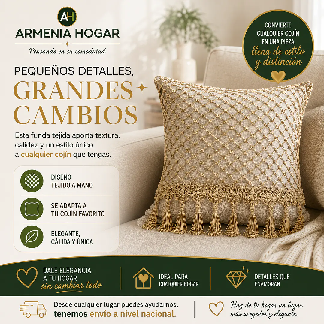 FUNDA TEJIDA  PARA COJIN 2
