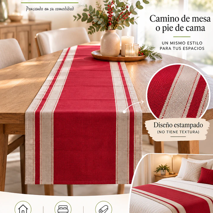 PIE DE CAMA Y/O CAMINO DE MESA NAVIDEÑO 8