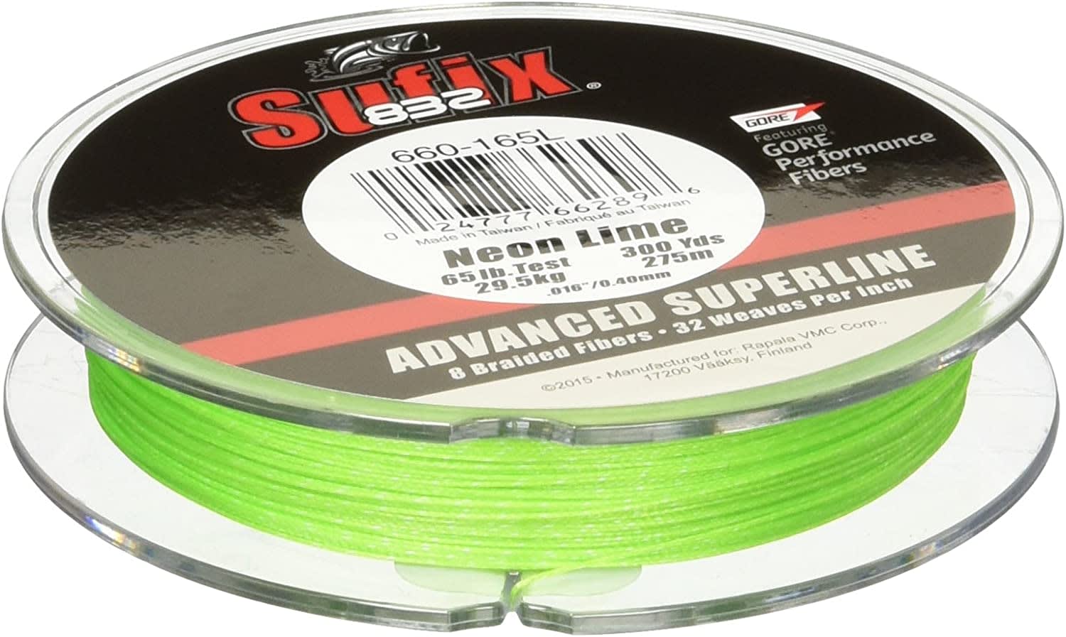 Multifilamento Sufix 832 0.15 mm verde flour 100 mts