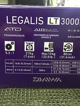 Carrete daiwa legalis LT3000D-C