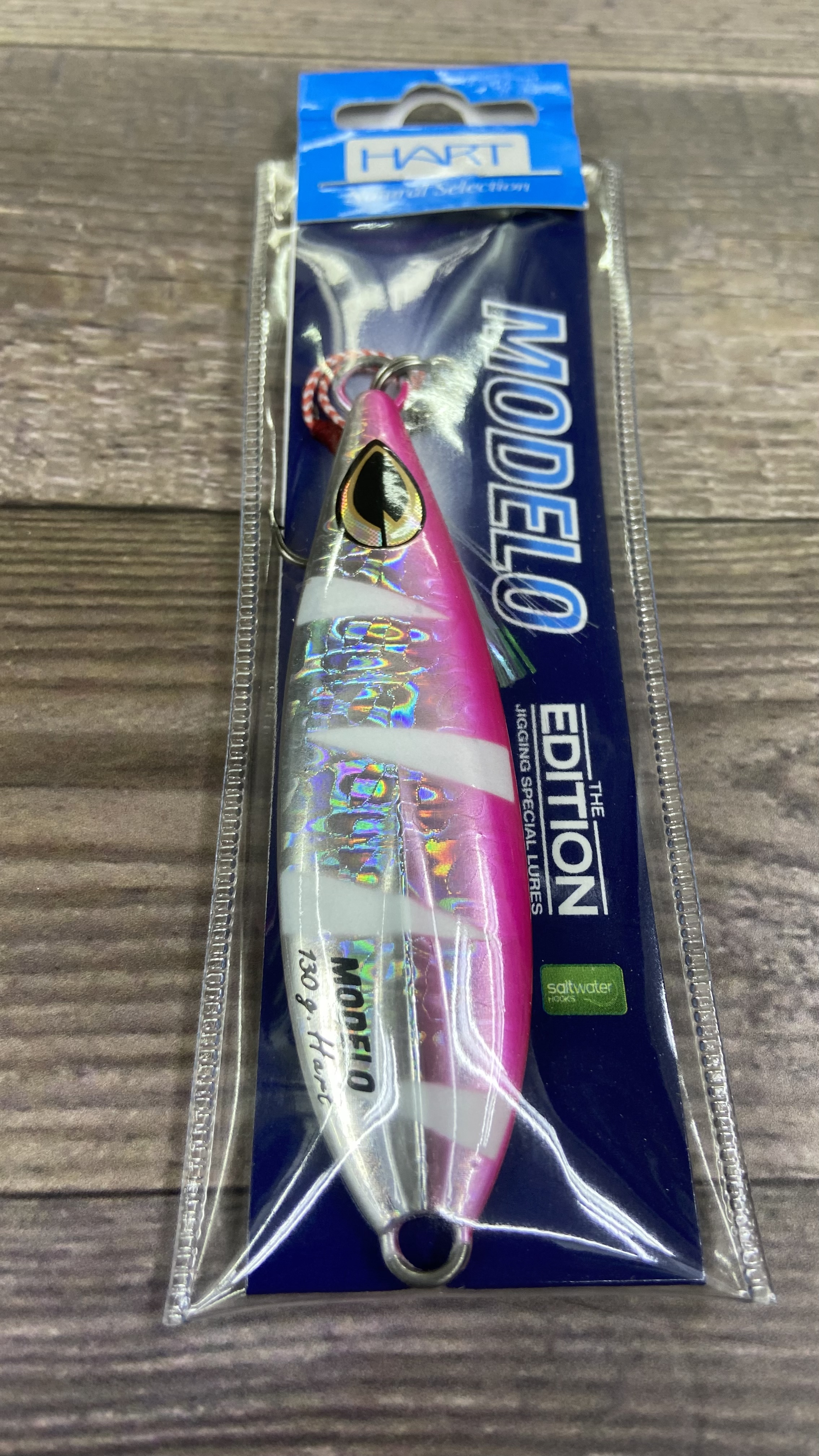 Jig Hart Modelo 130 grs rosado rayado