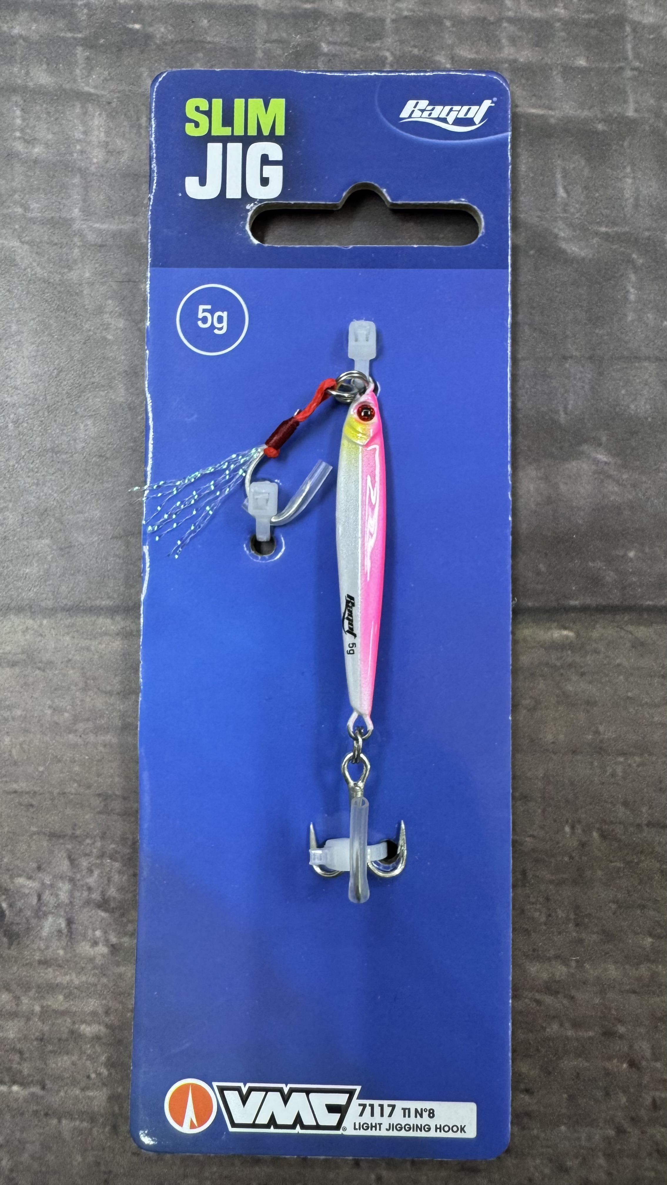 Jig Ragot slim 5 grs pink/white uv
